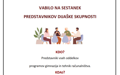 Vabljeni na sestanek dijaške skupnosti